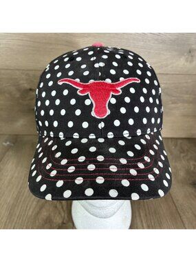 Kids 47 Brand Polka Dot Texas Longhorns Adjustable Baseball Cap Black & White